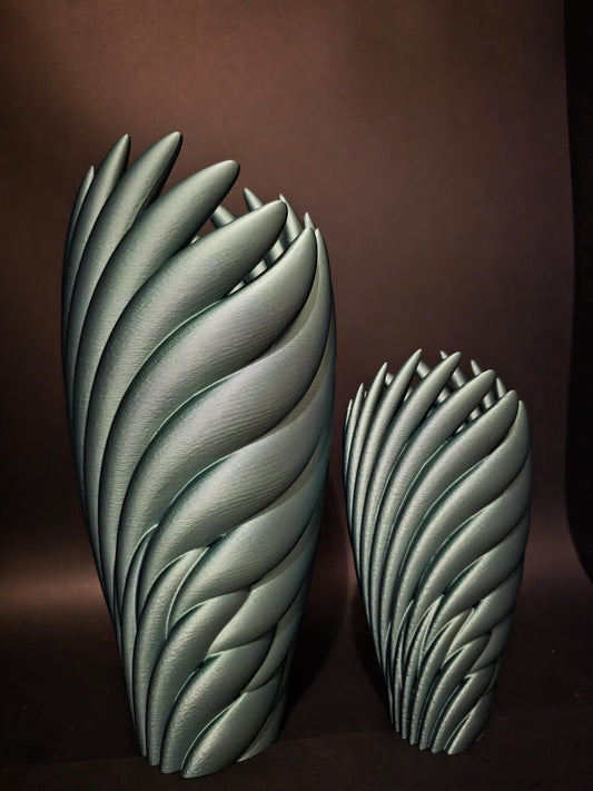 Metallic Green Tentacle Vase - 3D Printed Eerie Decor - Modern Sci-Fi Vase or Display Piece